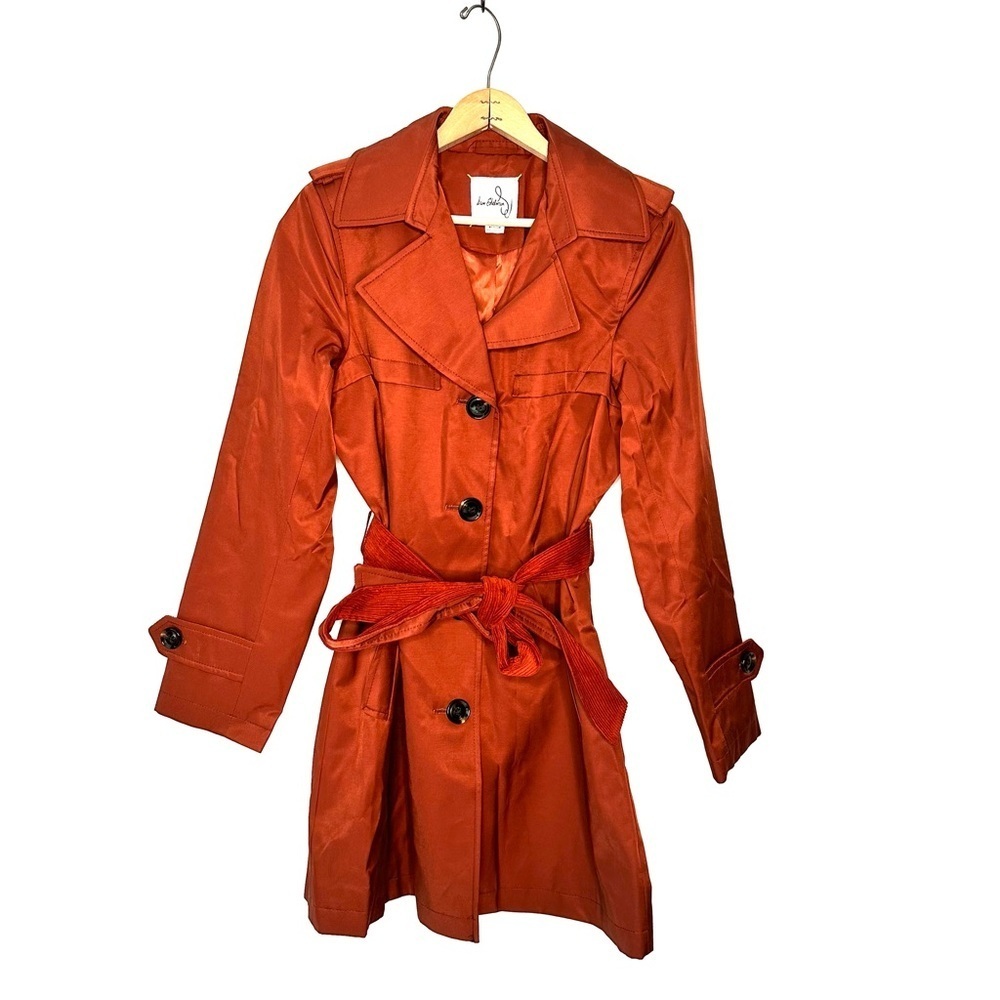 Sam Edelman | Burnt Orange Corduroy Contrast Water Repellent Trench Coat Size M